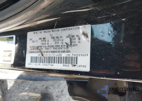 2012 Mazda Mazda3 I Touring из США, поврежденный, VIN JM1BL1VF3C1514698